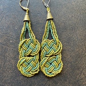 Dreamaya Designs Handmade Boho Celtic Knot Artisan Beaded Earrings